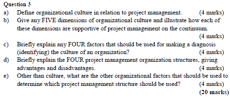 Solved Question 3 a) Define organizational culture in | Chegg.com