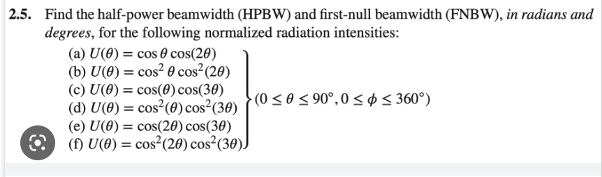 Solved 5. Find The Half-power Beamwidth (HPBW) And | Chegg.com