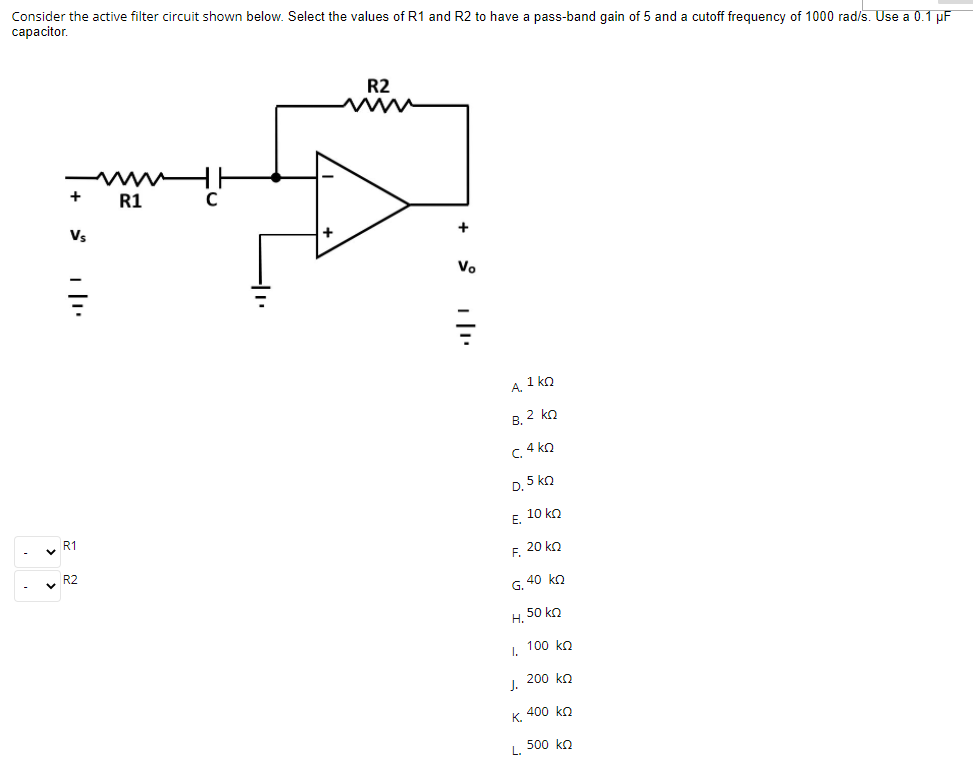 Solved Consider The Active Filter Circuit Shown Below. | Chegg.com