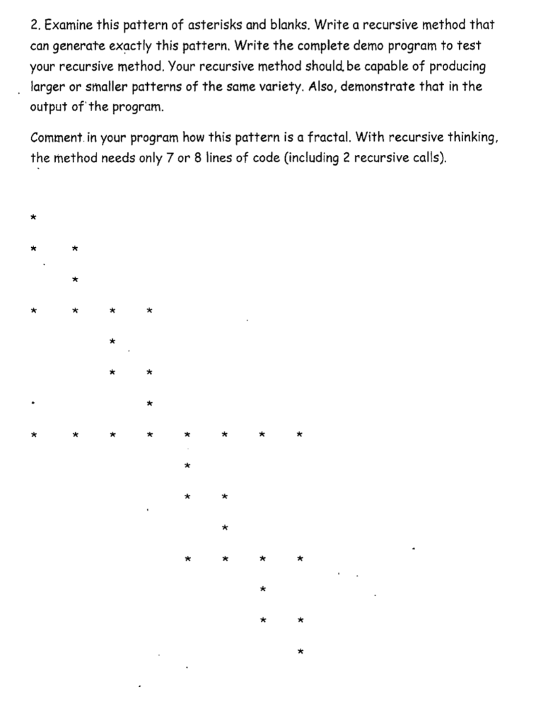 Solved 2. Examine this pattern of asterisks and blanks. | Chegg.com