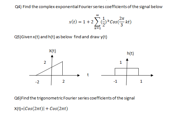 Solved Q4) Find the complex exponential Fourier series | Chegg.com