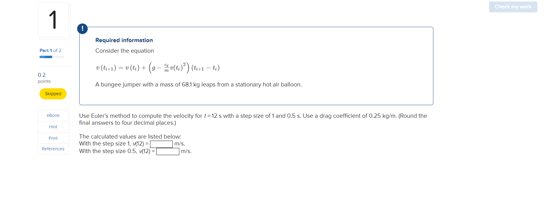 Solved Required information Consider the equation | Chegg.com