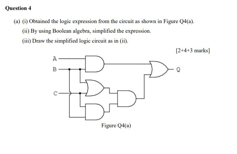 Solved Question 4 (a) (i) Obtained the logic expression from | Chegg.com