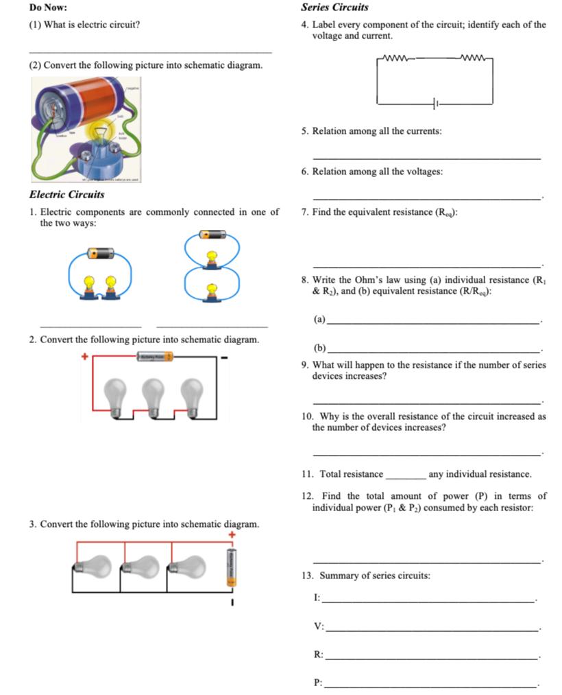 Solved Do Now 1 What Is Electric Circuit Series Circuits Chegg