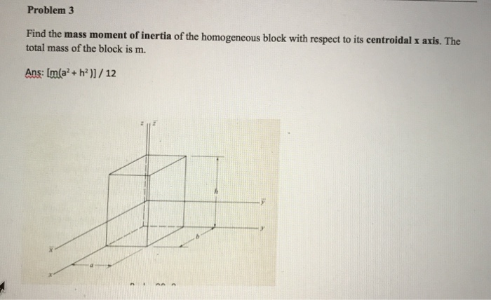 Solved Problem 3 Find the mass moment of inertia of the | Chegg.com