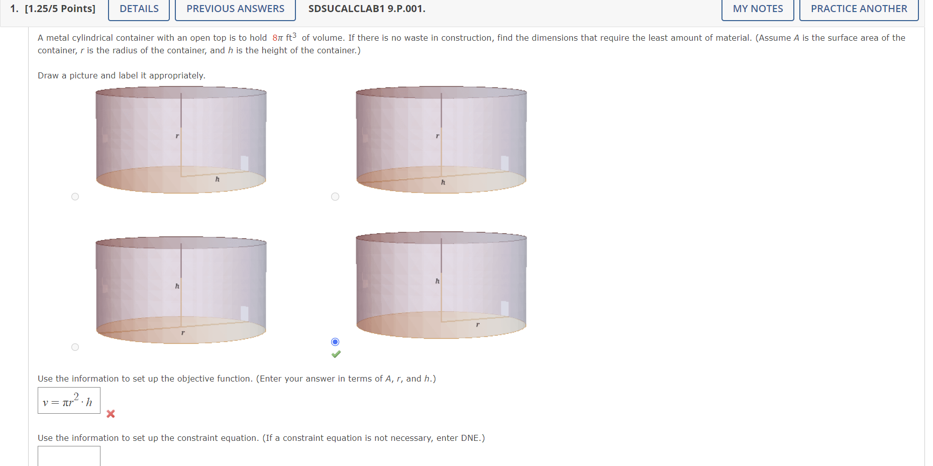 Solved 1. A metal cylindrical container with an open top is | Chegg.com
