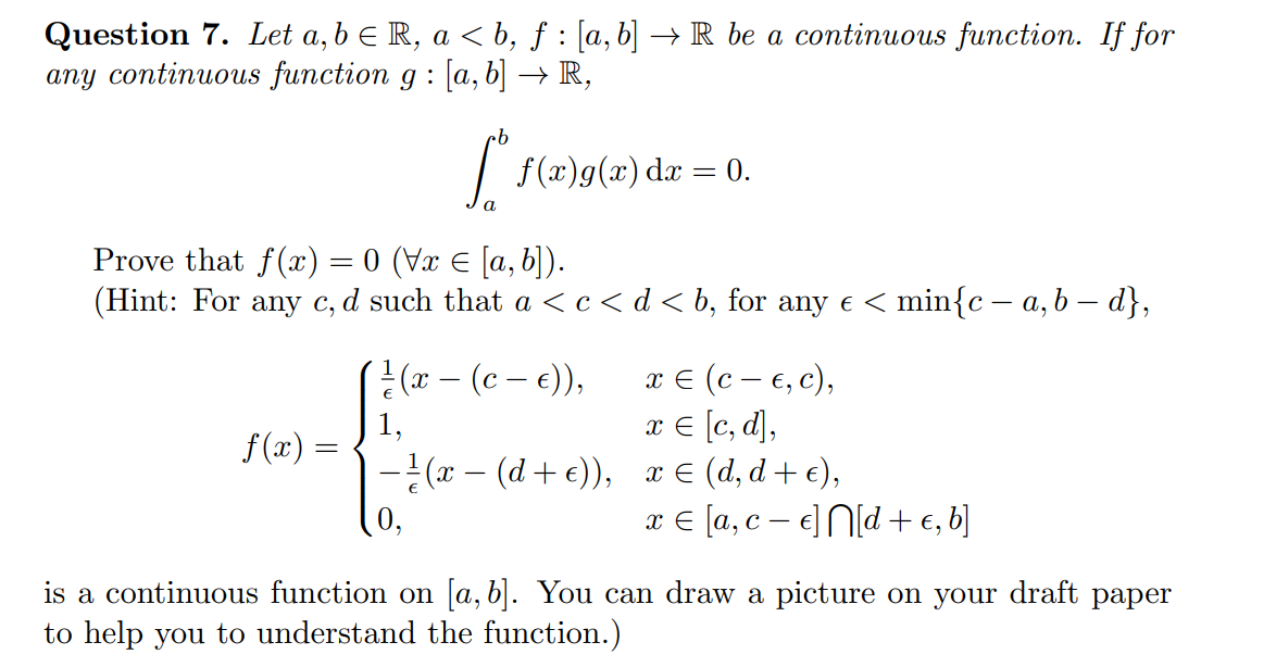 Solved a Question 7. Let a, b e R, a | Chegg.com