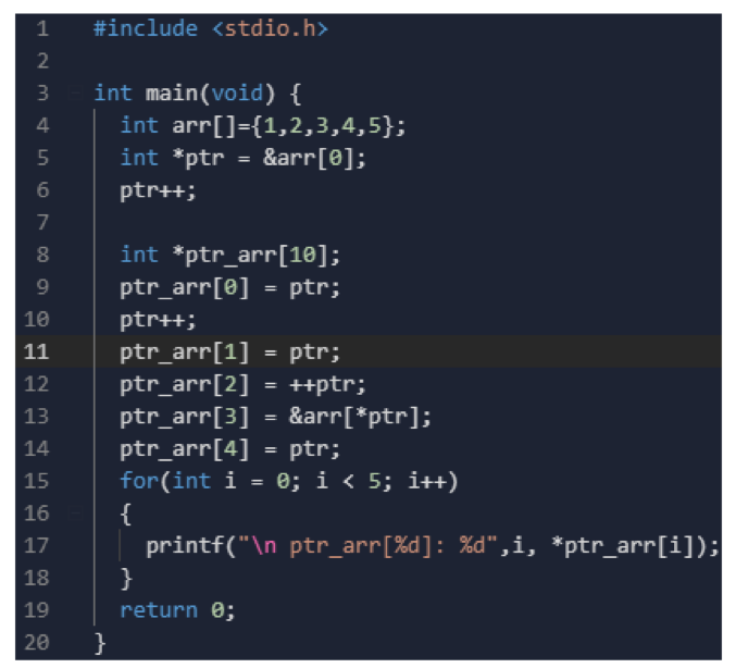 Solved what is the state of the values in ptr_arr after | Chegg.com