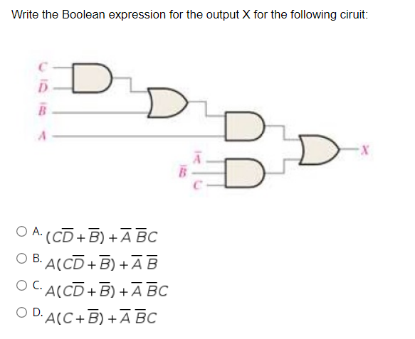 Solved Write the Boolean expression for the output X for the | Chegg.com