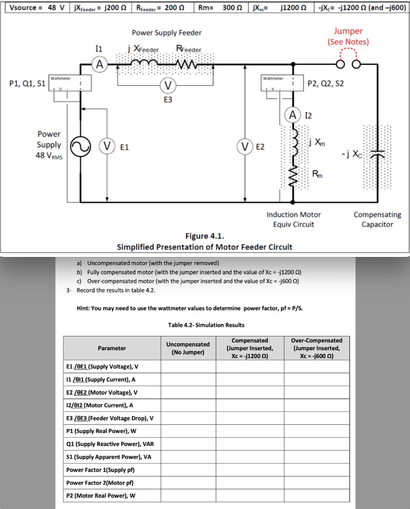 Simplified Presentation of Motor Feeder Circuit
a) Uncompensated motor (with the jumper removed)
b) Fully compensated motor (