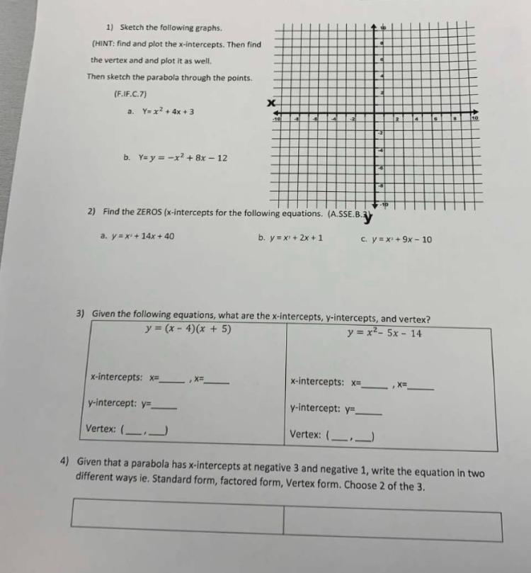 Solved 1) Sketch the following graphs. (HINT: find and plot | Chegg.com