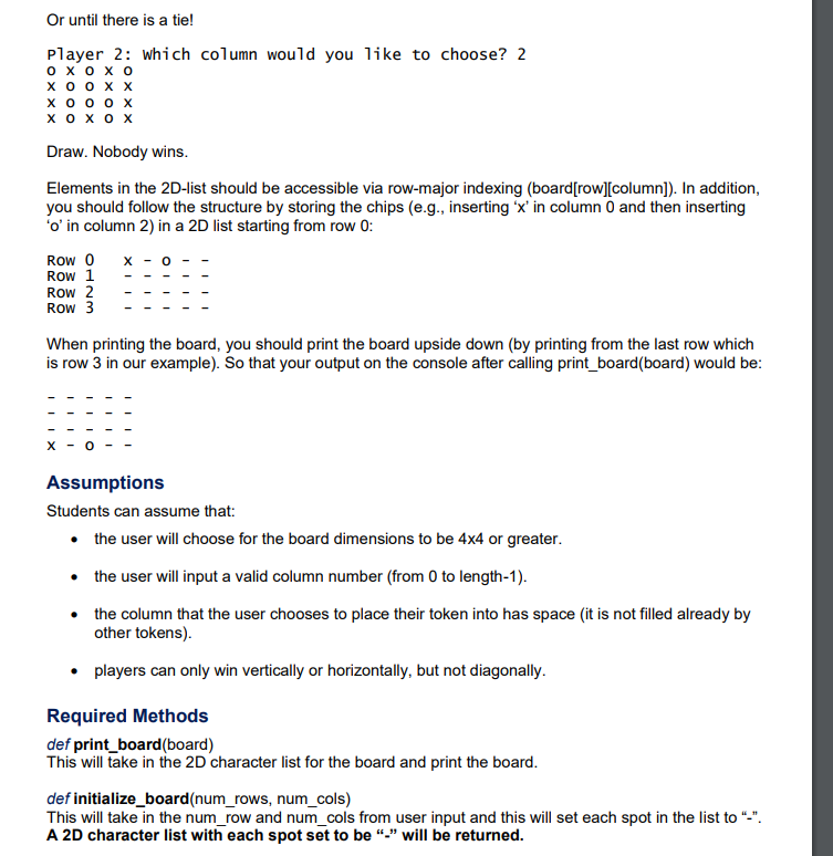 Solved This is a Connect 4 game , To be completed in Python. | Chegg.com