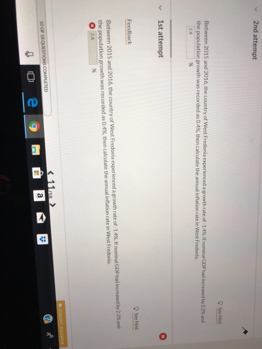 Solved 2nd attempt O See Hint Between 2015 and 2016, the | Chegg.com