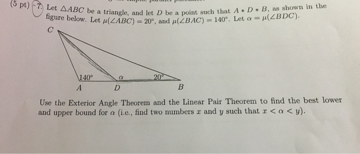 Solved Let Delta ABC be a triangle, and let D be a point | Chegg.com