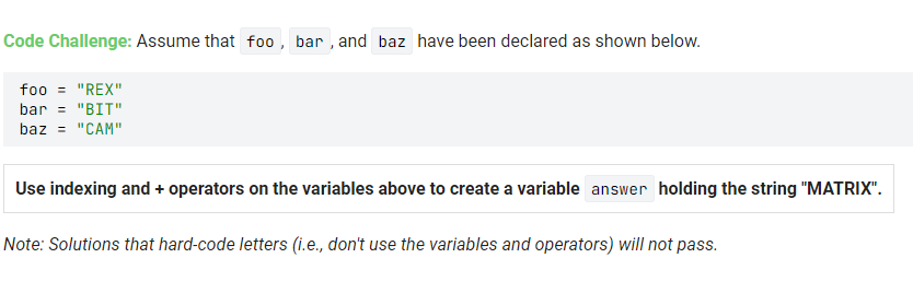 Solved Code Challenge: Assume that foo, bar , and baz have | Chegg.com