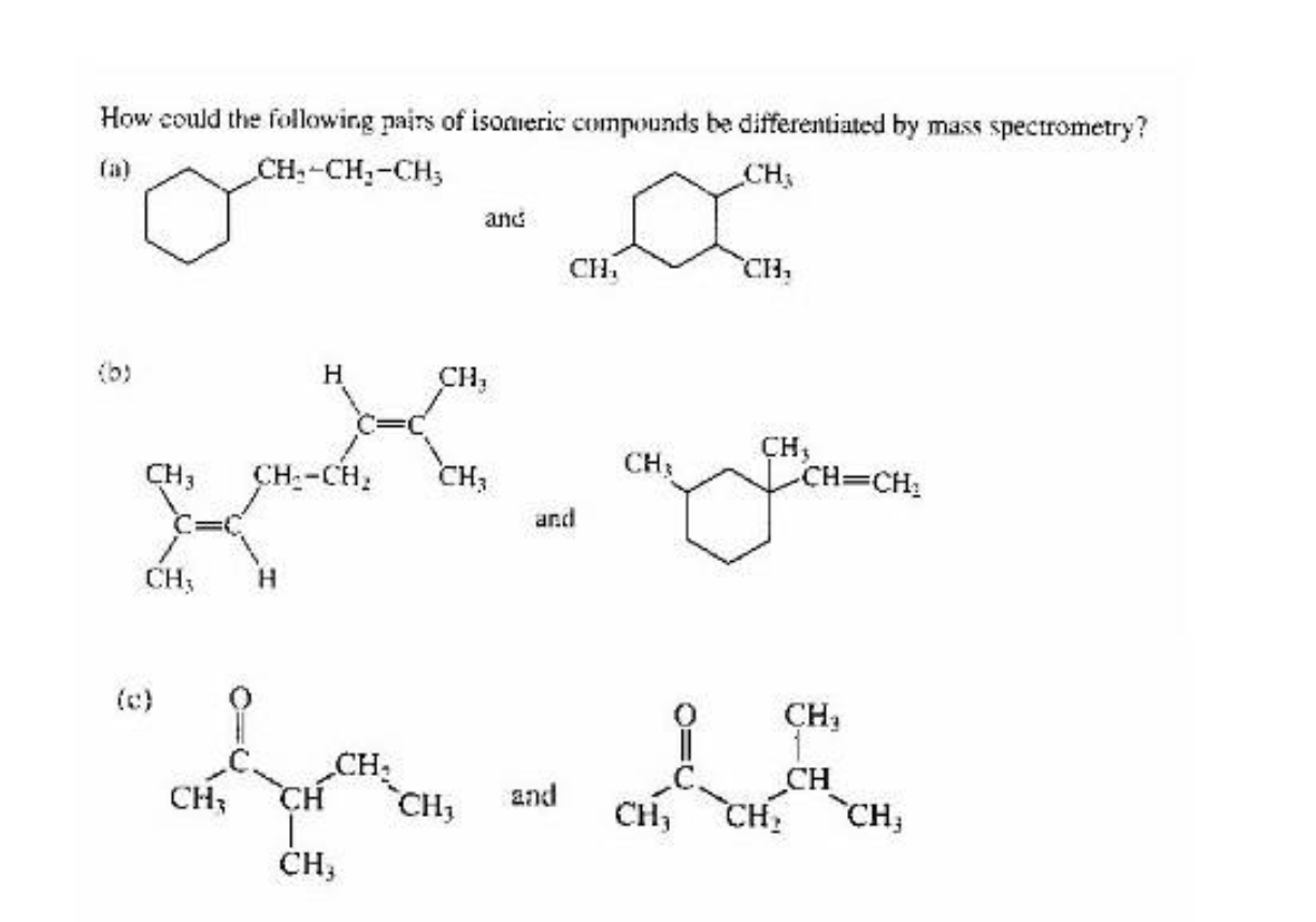 Solved How could the following pairs of isonueric compounds | Chegg.com