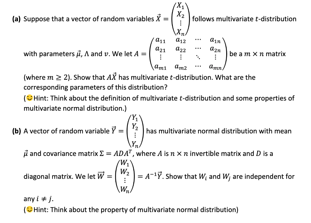 X1 A Suppose That A Vector Of Random Variables Chegg Com