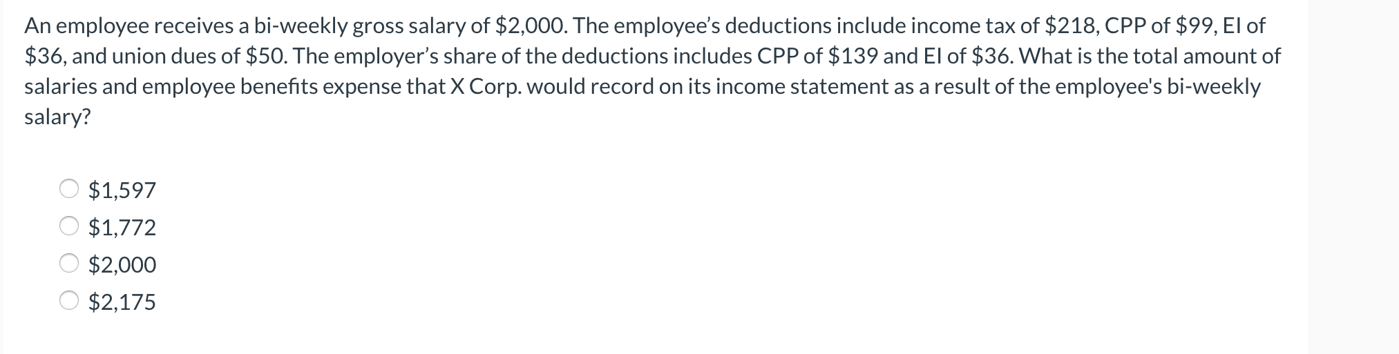 solved-an-employee-receives-a-bi-weekly-gross-salary-of-chegg