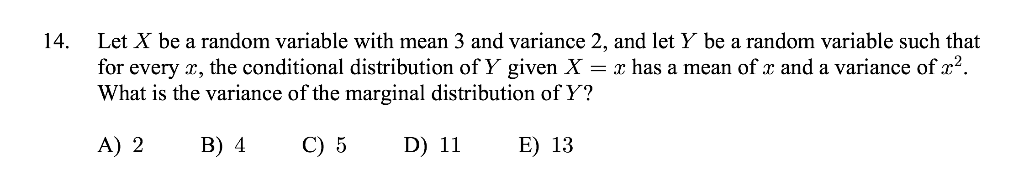 Solved Let X be a random variable with mean 3 and variance | Chegg.com