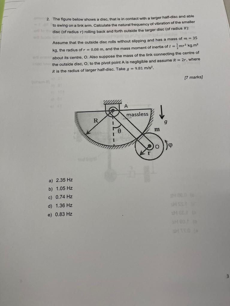 Solved m2. The figure below shows a disc, that is in contact | Chegg.com