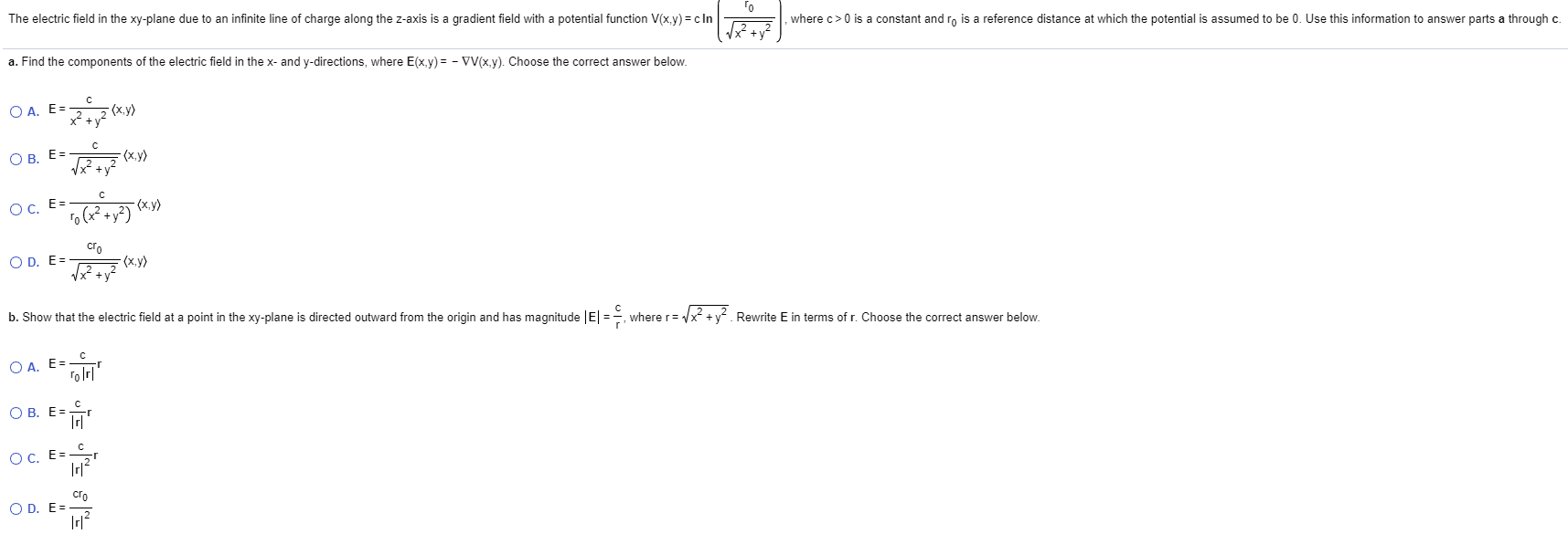 Solved The electric field in the xy-plane due to an infinite | Chegg.com