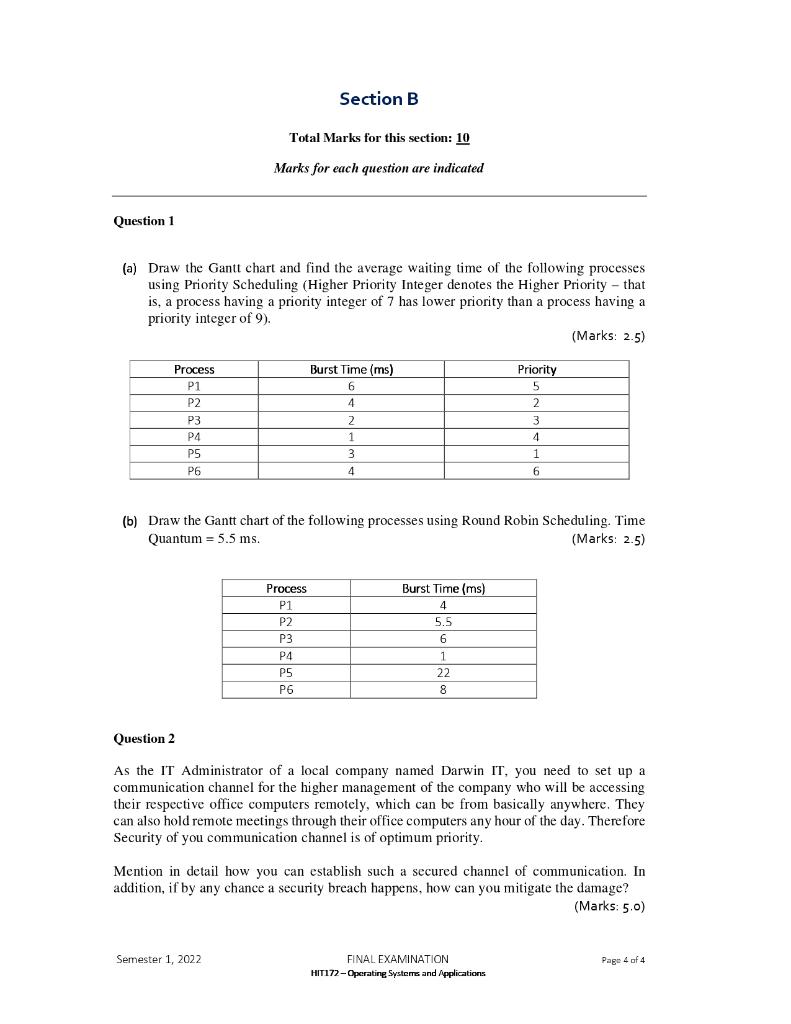 Solved Section A Total Marks for this section: 30 Marks for | Chegg.com
