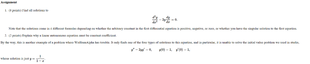 Solved Assignment 1. (8 points) Find all solutions to Note | Chegg.com