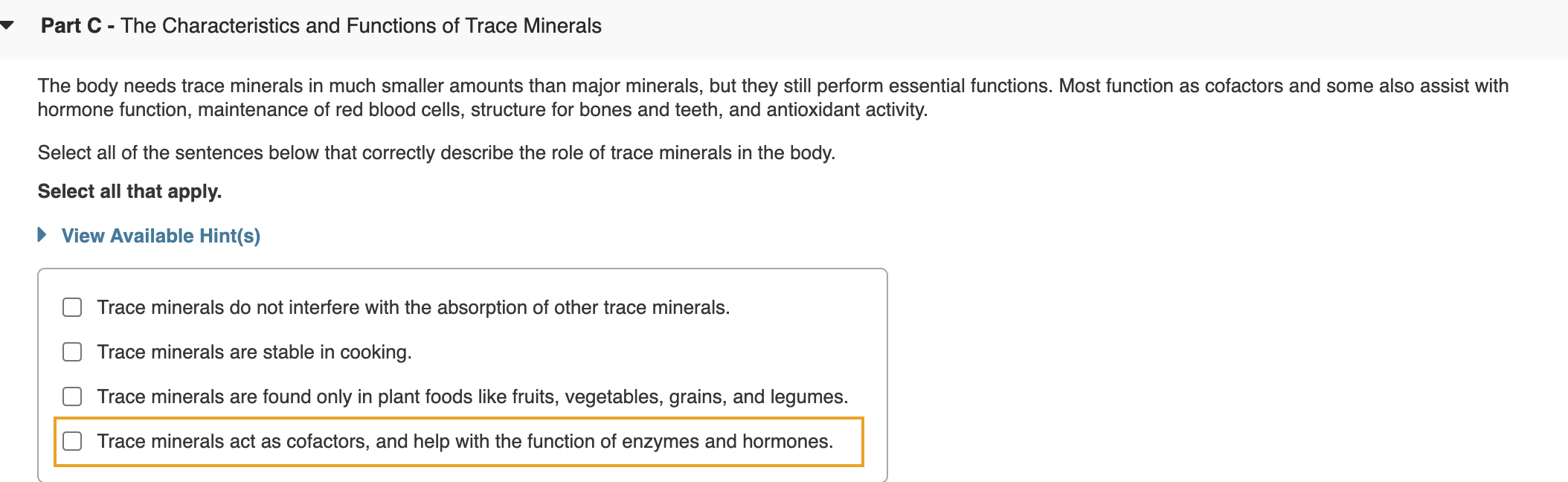 Solved Part C The Characteristics and Functions of Trace