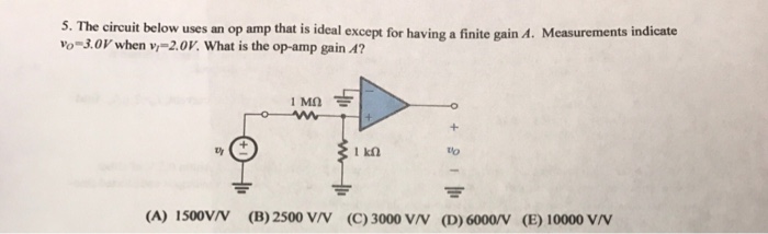 Solved 5. The circuit below uses an op amp that is ideal | Chegg.com