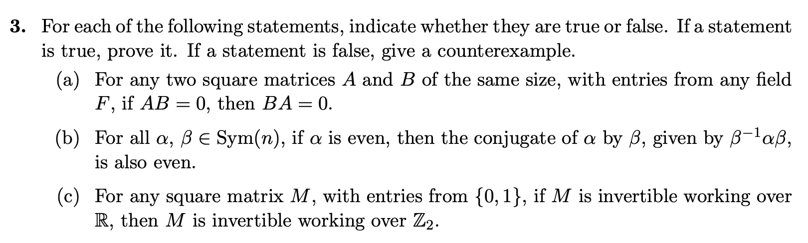 Solved 3 For Each Of The Following Statements