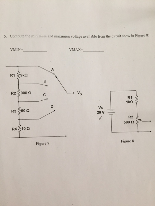 Solved Compute The Minimum And Maximum Voltage Available | Chegg.com