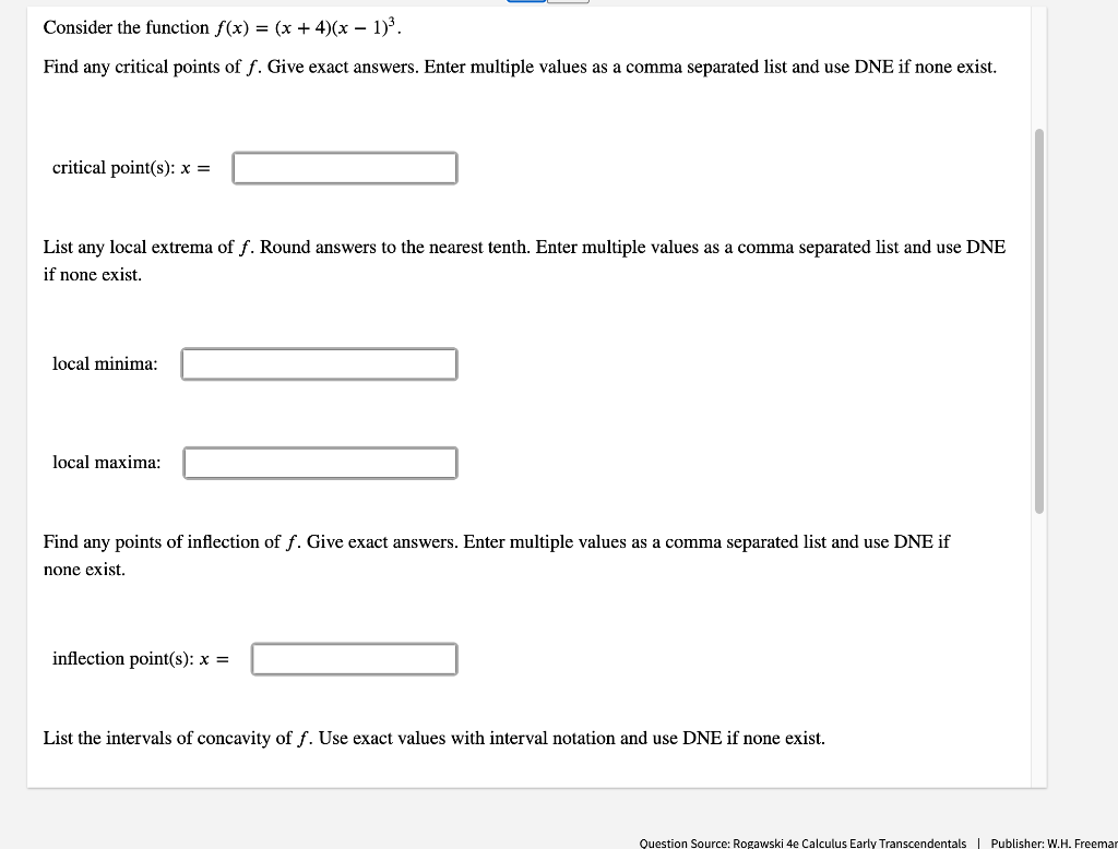 Solved Consider the function f(x) = (x + 4)(x - 1)?. Find | Chegg.com