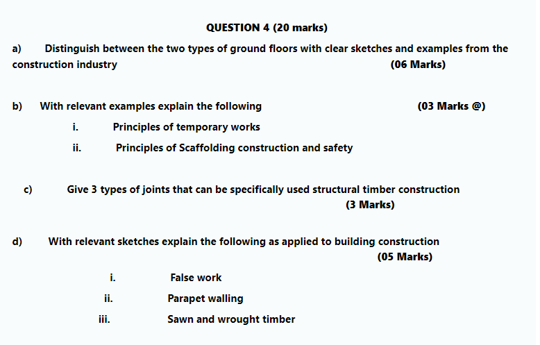 Solved QUESTION 3 (20 marks) a) The building structure is | Chegg.com