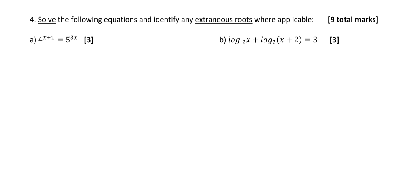 Solved 4. Solve the following equations and identify any | Chegg.com