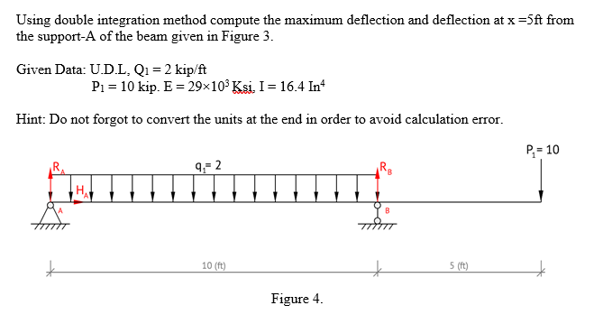 Solved Using double integration method compute the maximum | Chegg.com