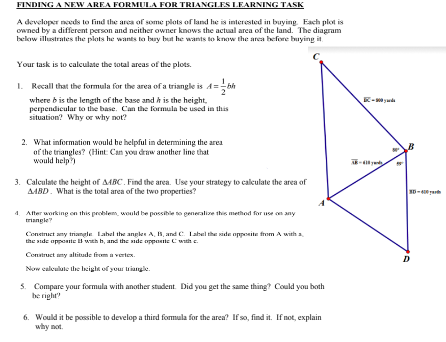 Area Of Triangle Triangle Area Activity | Teaching Resources