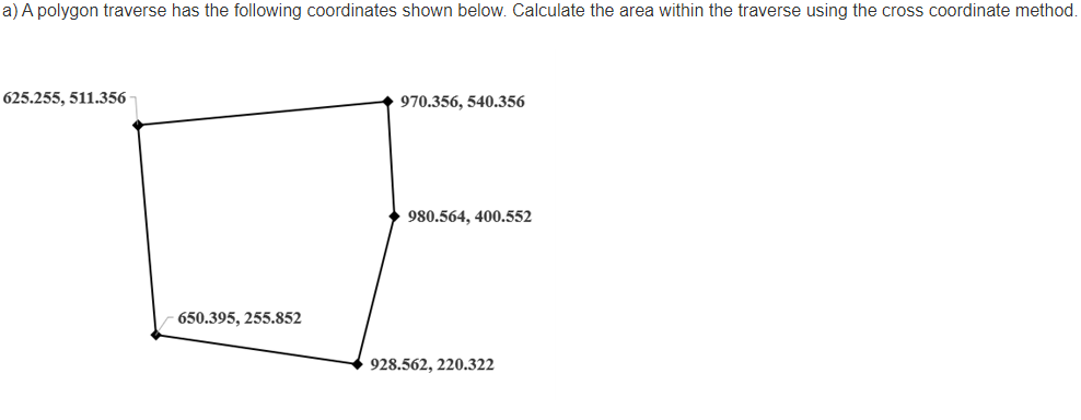 a-a-polygon-traverse-has-the-following-coordinates-chegg