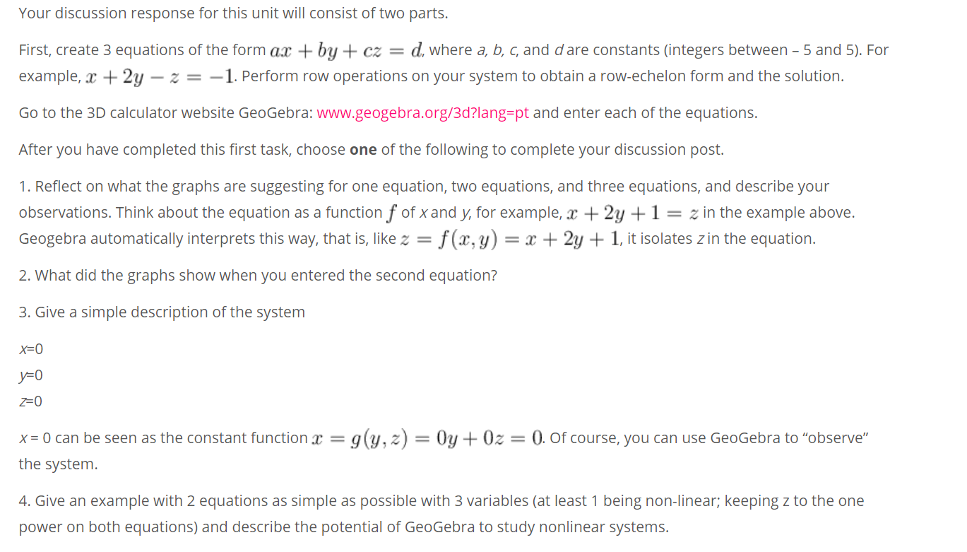 Solved Your Discussion Response For This Unit Will Consist Chegg Com