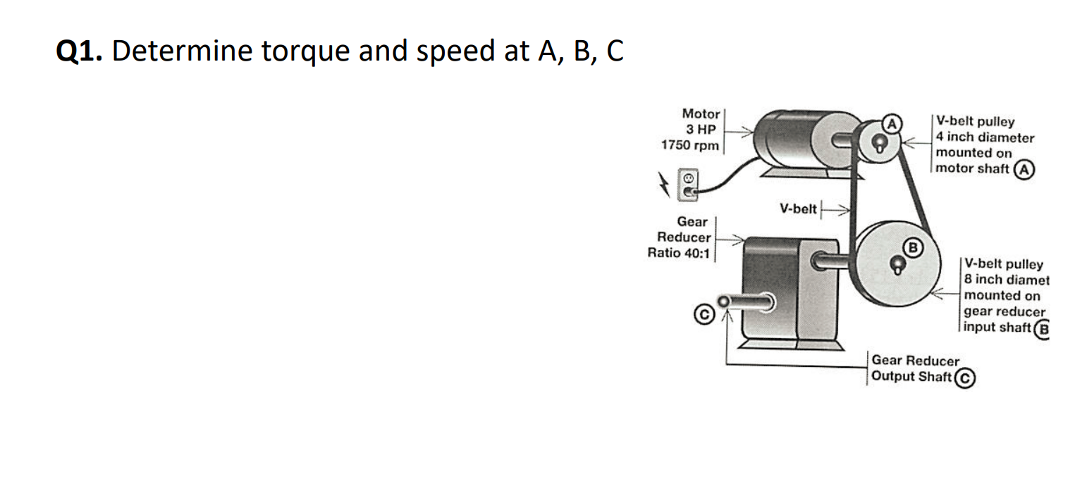 Solved Q1. Determine Torque And Speed At A,B,C | Chegg.com