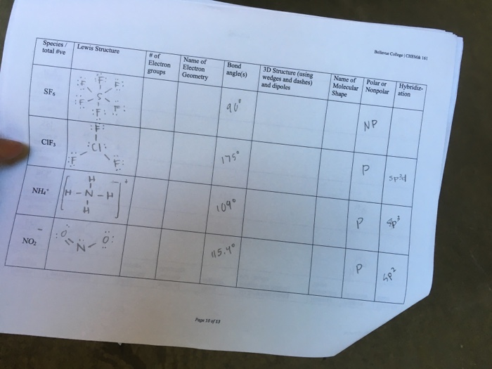 Solved Species/ Lewis Structure total the #of Electron | Chegg.com
