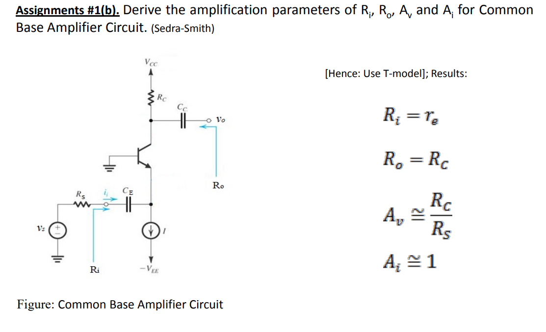 Solved Assignments #1(b). Derive the amplification | Chegg.com