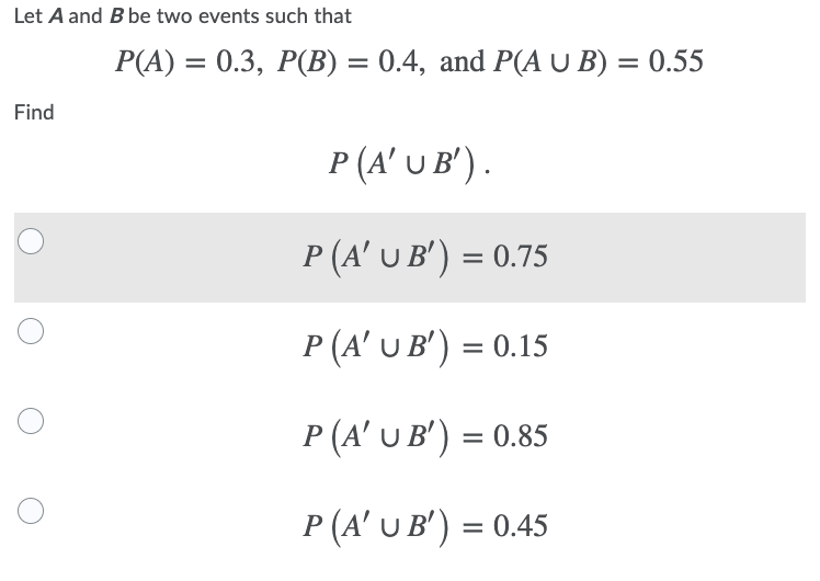 Solved Let A And B Be Two Events Such That P(A) = 0.3, P(B) | Chegg.com