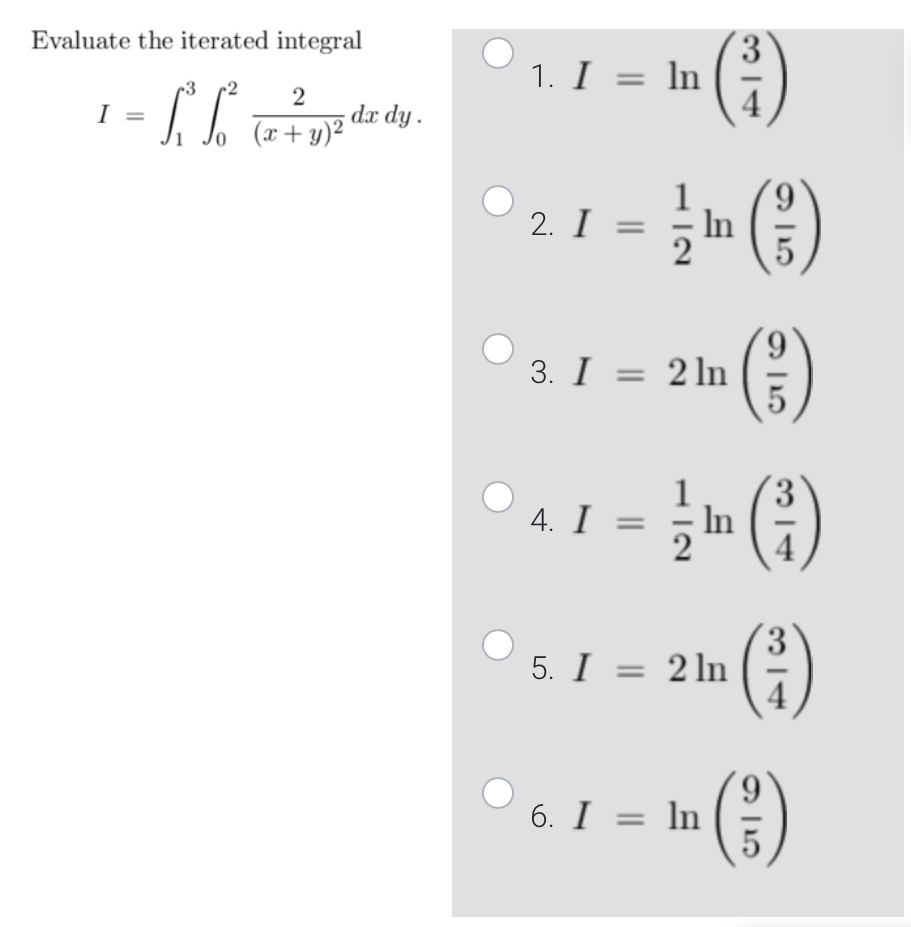 Solved Evaluate The Iterated Integral I=∫13∫02(x+y)22dxdy. | Chegg.com