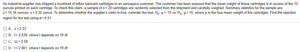 Solved An Industrial Supplier Has Shipped A Truckload Of 