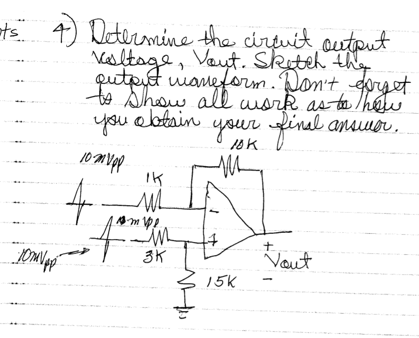 Solved Determine the circuit output voltage, Vout and sketch | Chegg.com