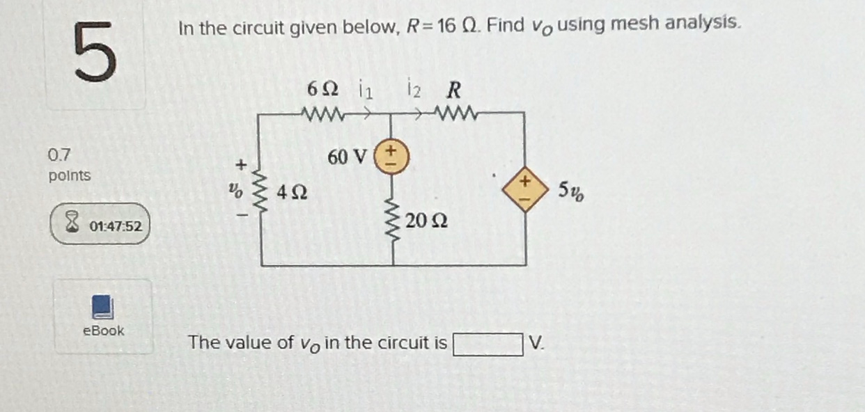 Solved In the circuit given below, R= 16 . Find vo using | Chegg.com