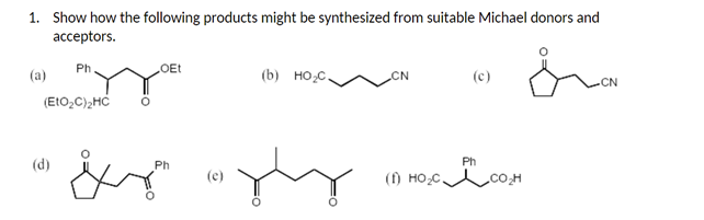 Solved Show how the following products might be synthesized | Chegg.com