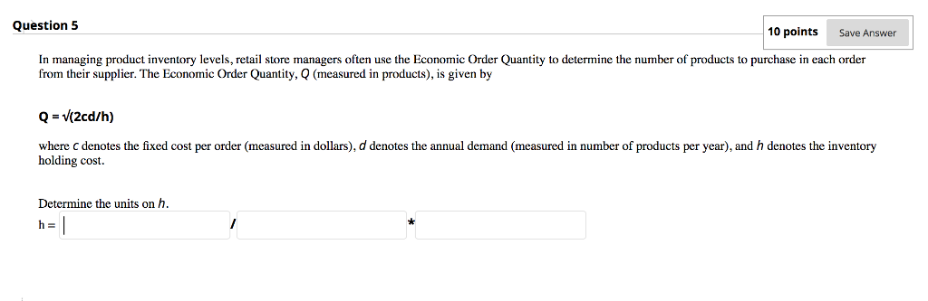 Solved Question 5 10 points Save Answer In managing product | Chegg.com