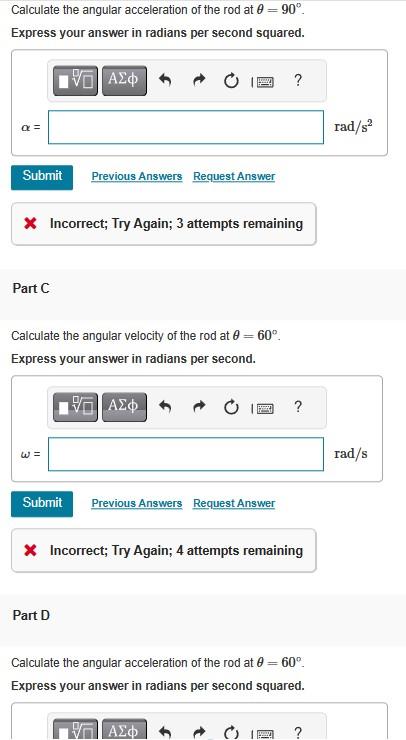 Solved Calculate the angular acceleration of the rod at | Chegg.com