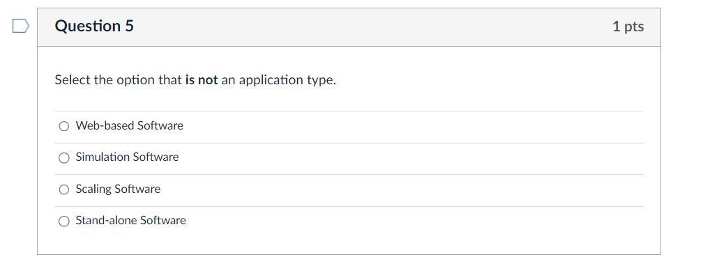 Solved Select The Option That Is Not An Application Type. | Chegg.com